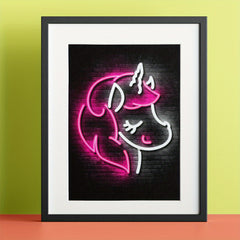 Children Unicorn and Angel Neon Posters - Modern Art Home Decor - A5 A4 A3