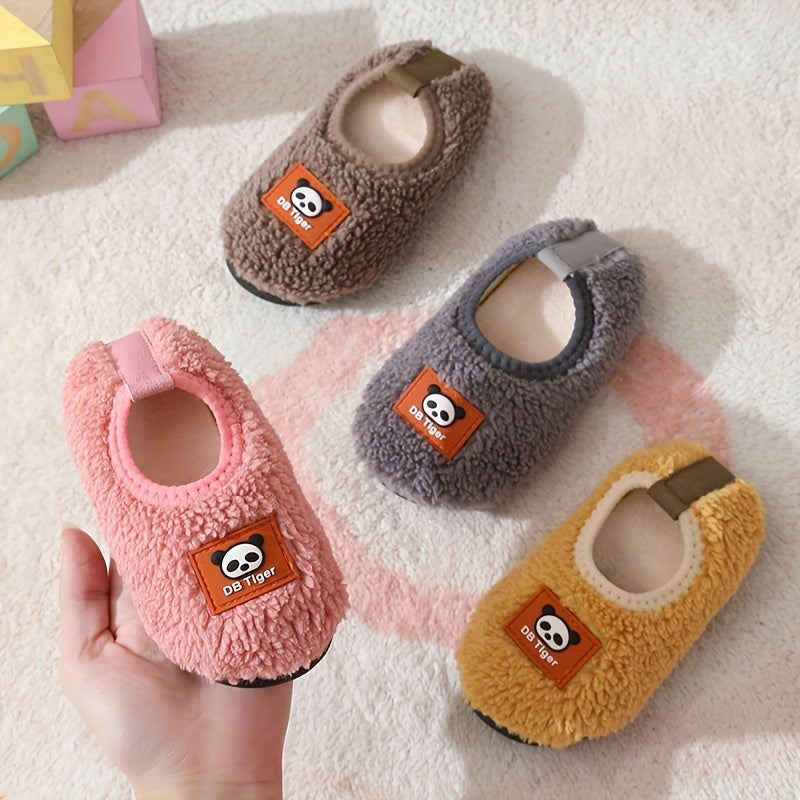 Girls Cartoon Furry Slip On House Shoes