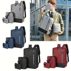 3pcs Backpack Crossbody Bag And Pen Bag Set Men's Three piece Computer Bag