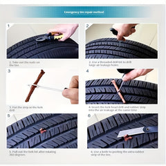 8pcs Large Tire Repair Kit Outdoor Emergency Motorcycle Vacuum Maintenance
