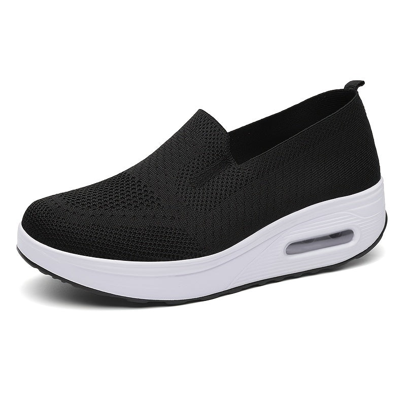 Women's Knit Sports Sneakers Thick Sole Air Cushion Running Shoes