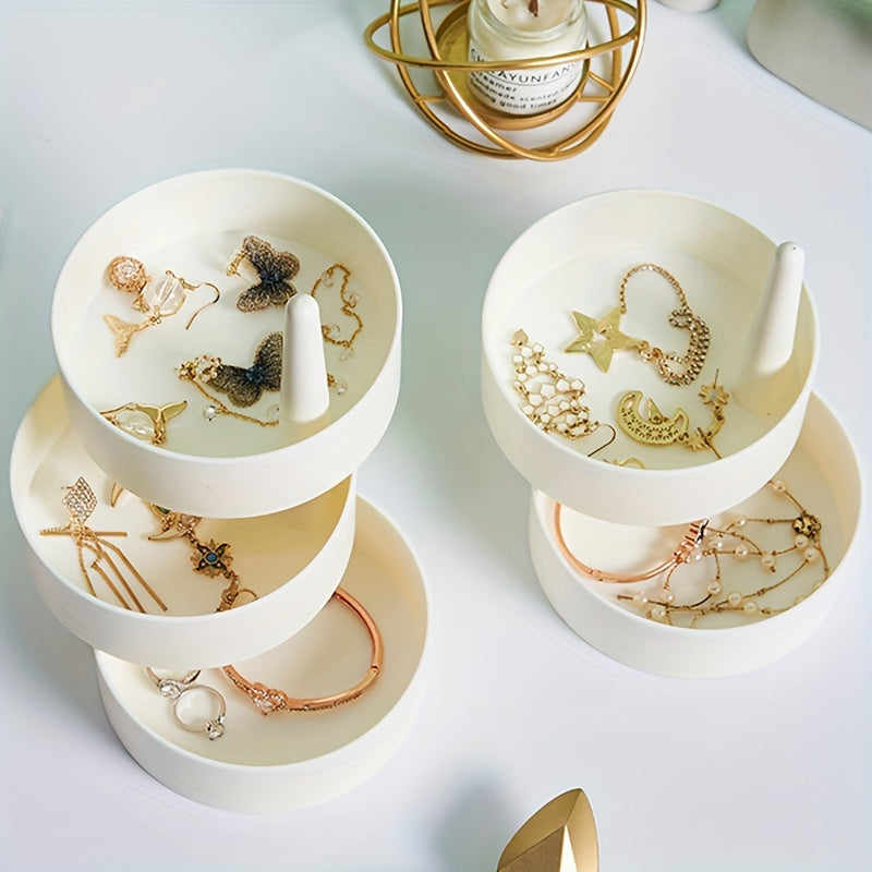 360 Degree Rotating Jewelry Storage Box for Earrings Rings and Small Items