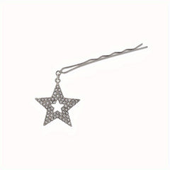 Y2K Hair Pin With Star Tassel Rhinestone Star Decor Hair Pin Alloy Hair Clip