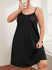  Heart Print Cami Sleep Dress