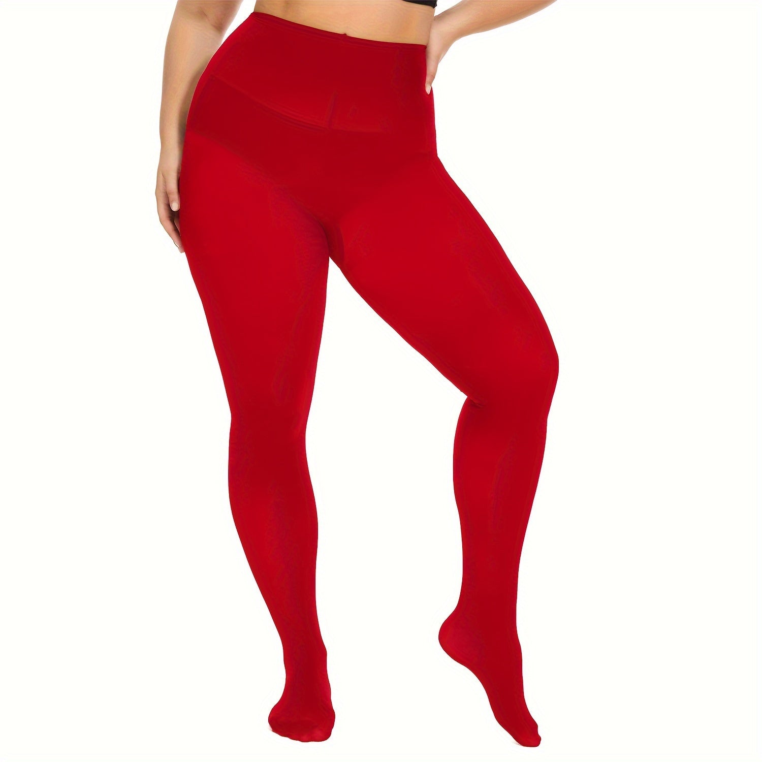  Tummy Control High Waisted Tights Solid Footed Pantyhose