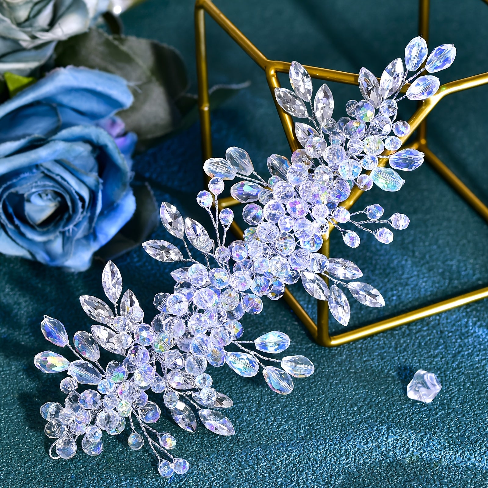 Vintage Bridal Headband with Rhinestones & Floral Accents for Weddings