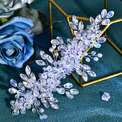 Vintage Bridal Headband with Rhinestones & Floral Accents for Weddings