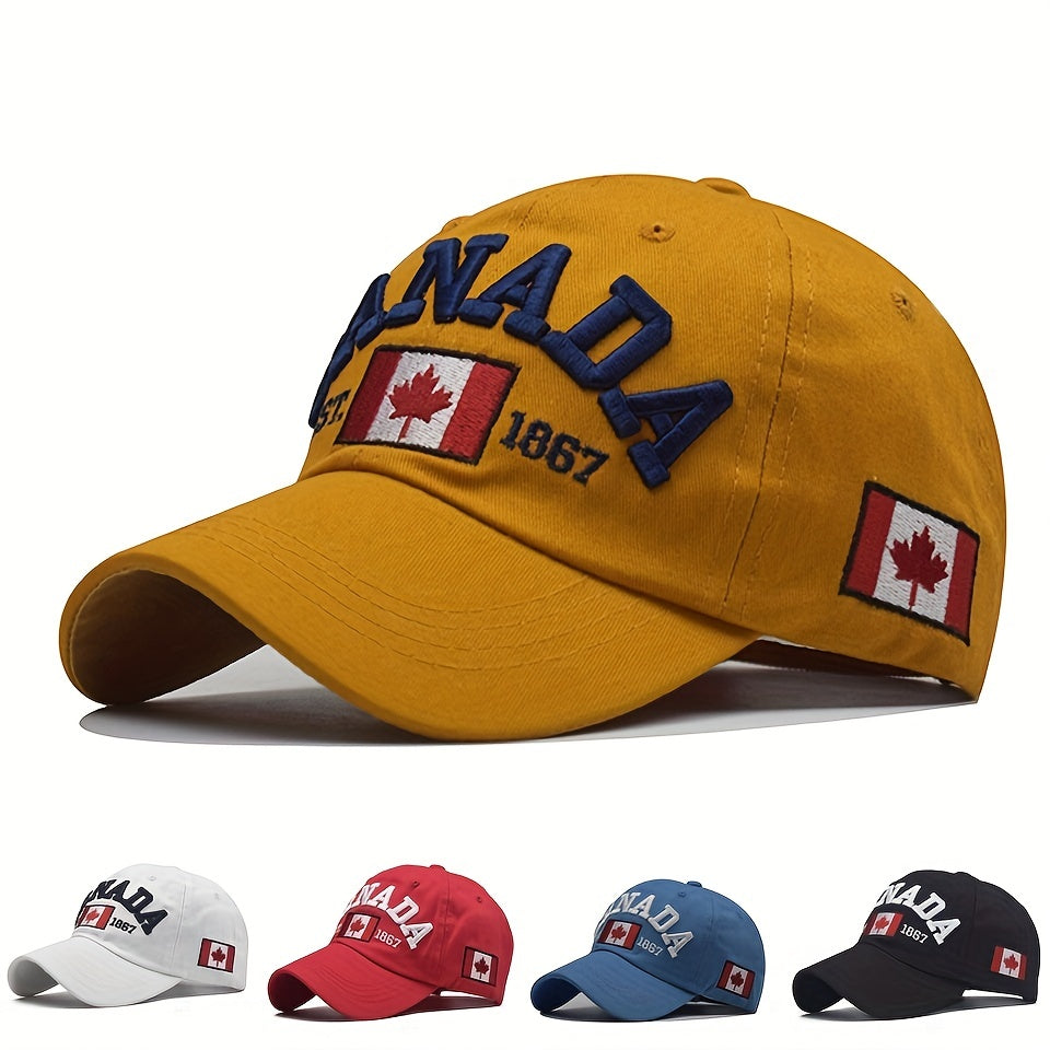 Canada Maple Leaf Baseball Cap Vintage Dad Hat Hip Hop Adjustable Sun Hat