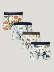 4pcs Boys Dinosaur Seahorse Boxer Briefs Underwear Soft Comfortable Kids Clothes