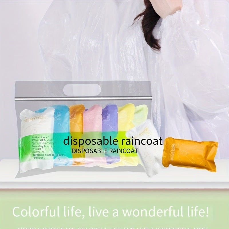 7pcs Portable Disposable Raincoats for Outdoor