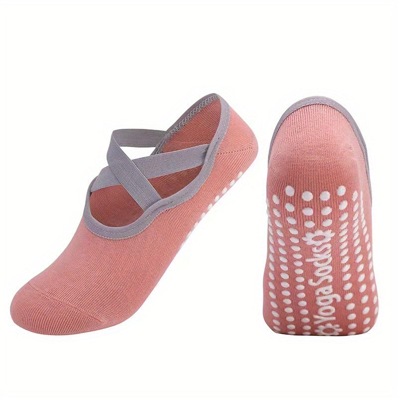 Cross Strap Non Slip Yoga Socks for Pilates Barre Ballet Fitness