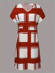 Casual Dress Women's V Neck Midi Dress