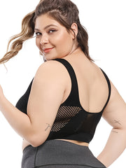 3 Pack Plus Size Sports Bra Set Wireless Mesh Fitness Bra 3pc