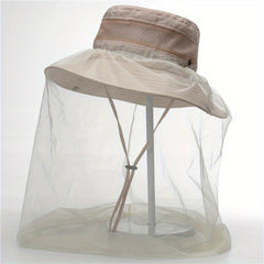 Summer Mesh Mosquito Bucket Hat For Outdoor Solid Unisex