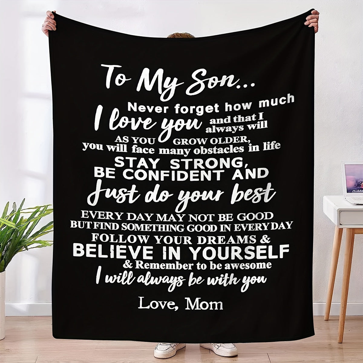 1PC Warm Flannel Throw Blanket Portable Home Gift From Mom