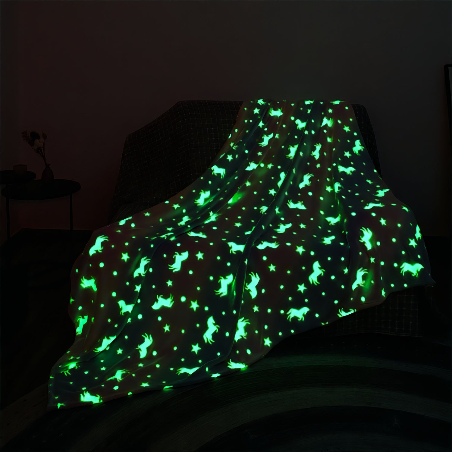 Glow In The Dark Unicorn Blanket Soft Fleece Throw Gift