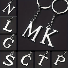 DIY A Letters Key Chain Charm 26 Letters Keychain Men Couple Gift