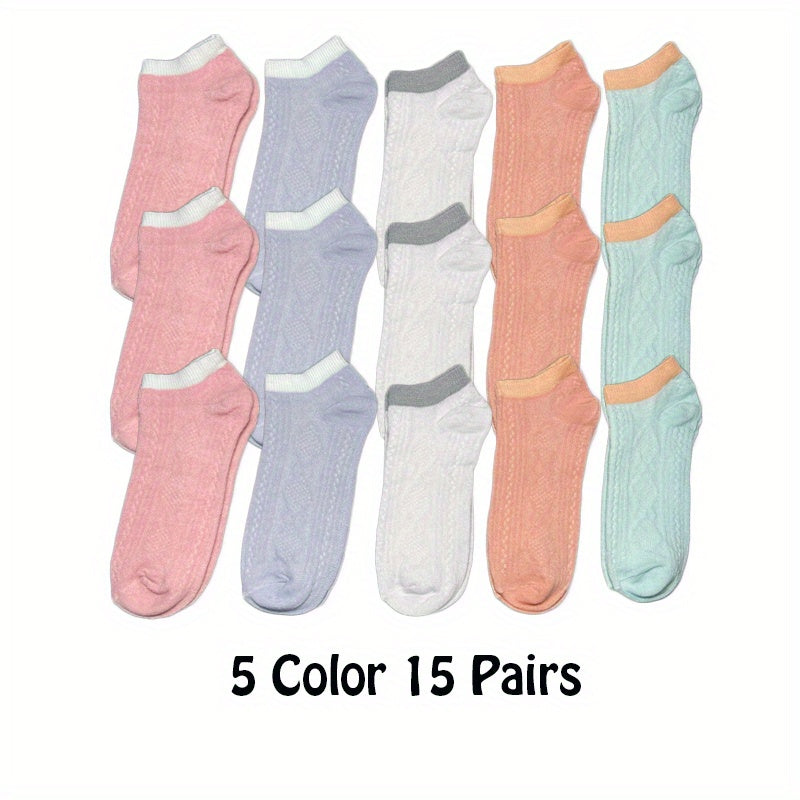 Argyle Textured Low Cut Socks Women's Stockings