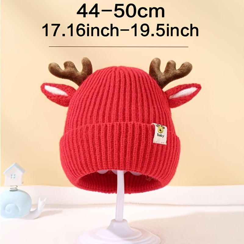 Christmas Antlers Warm Baby Knitted Hat