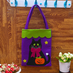 Halloween Print Tote Bag Trick Or Treat Candy Bag Reusable Storage Basket