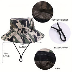 Kids Camo Sunshade Bucket Hat for Outdoor Hiking