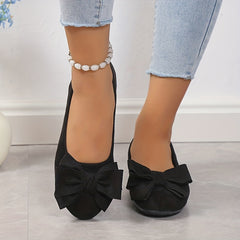 Women's Bowknot Ballet Flats Soft Sole Slip On Shoes