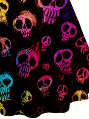  Casual Skull Print Cami Dress with Ring Detail