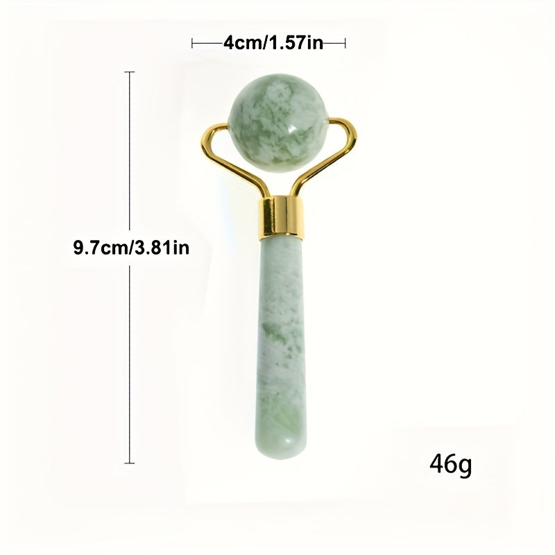 Jade Face & Eye Massage Roller, Compact Design for Soothing Massage