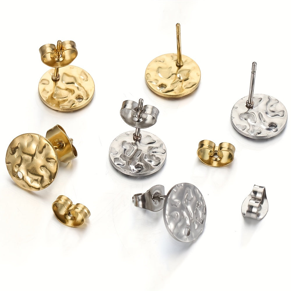 10pcs Stainless Steel Ear Stud Earring Back Set DIY Earring Making