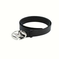 Oval Cross Metal Buckle Belt Casual Jeans Belt Unisex