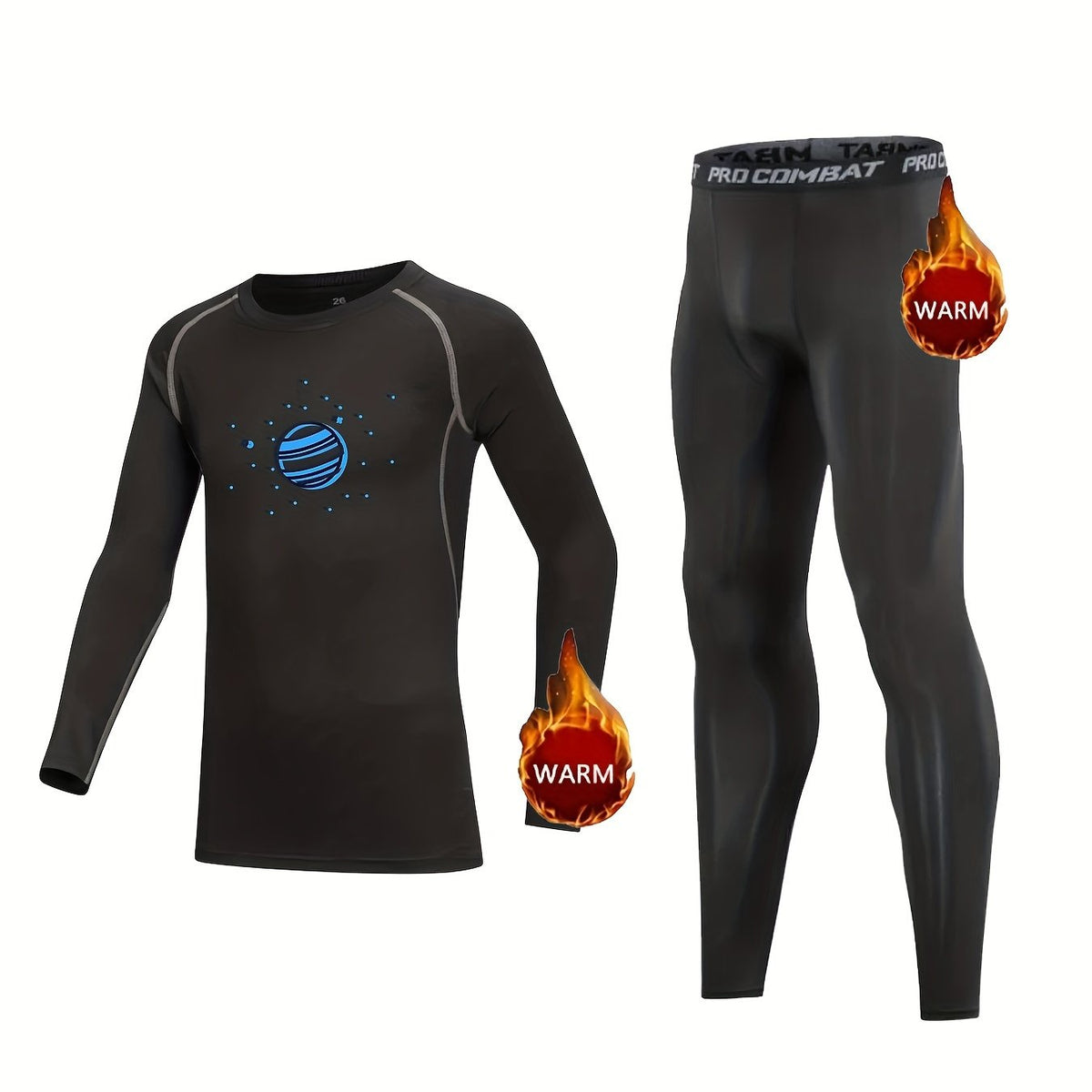 Kids Compression Fleece Sets: Long Sleeve Pullover & Elastic Waist Pants