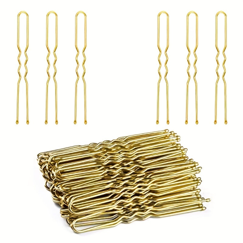 50pcs U Shaped Hair Pins Bobby Pins with Storage Box for Women Lady Girls