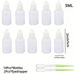 12pcs 10ML Plastic Dropper Bottles with Screw Cap for Eye Liquid