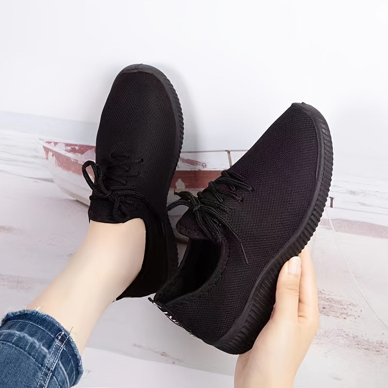 Women's Rose Pattern Running Shoes Lace Up Outdoor Walking Shoes