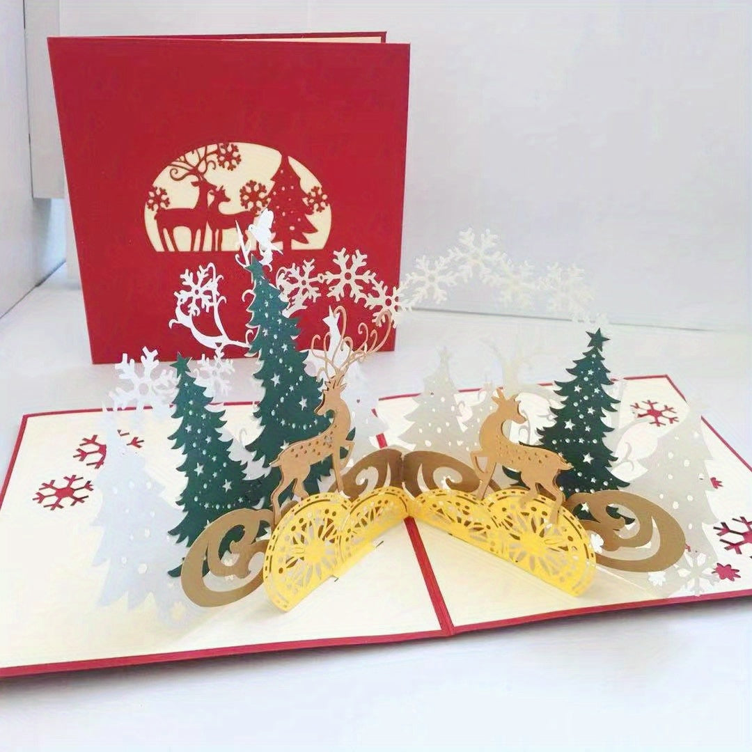 3D Cartoon Pop up Christmas Greeting Card