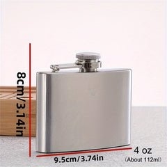 1pc Stainless Steel Hip Flask Alcohol Whiskey Liquor Pocket Flask