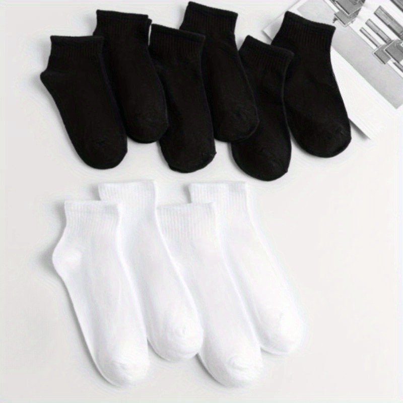 10 Pairs Solid Short Socks Women's Stockings