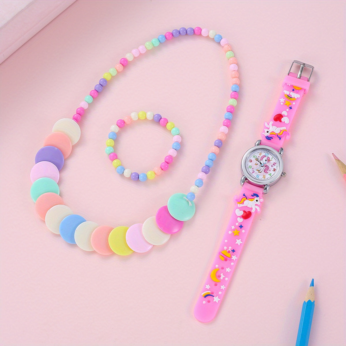 3pcs Set: Unicorn Watch, Bracelet, Necklace
