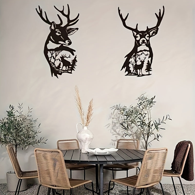 Christmas Elk Metal Craft Wall Decor - Indoor/Outdoor Garden Ornament