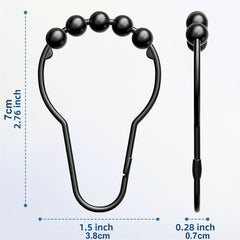 12pcs Gourd Design Shower Curtain Hook Stainless Steel Bathroom Acces
