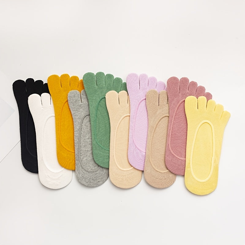 Women's No Show Toe Socks 5-Pack