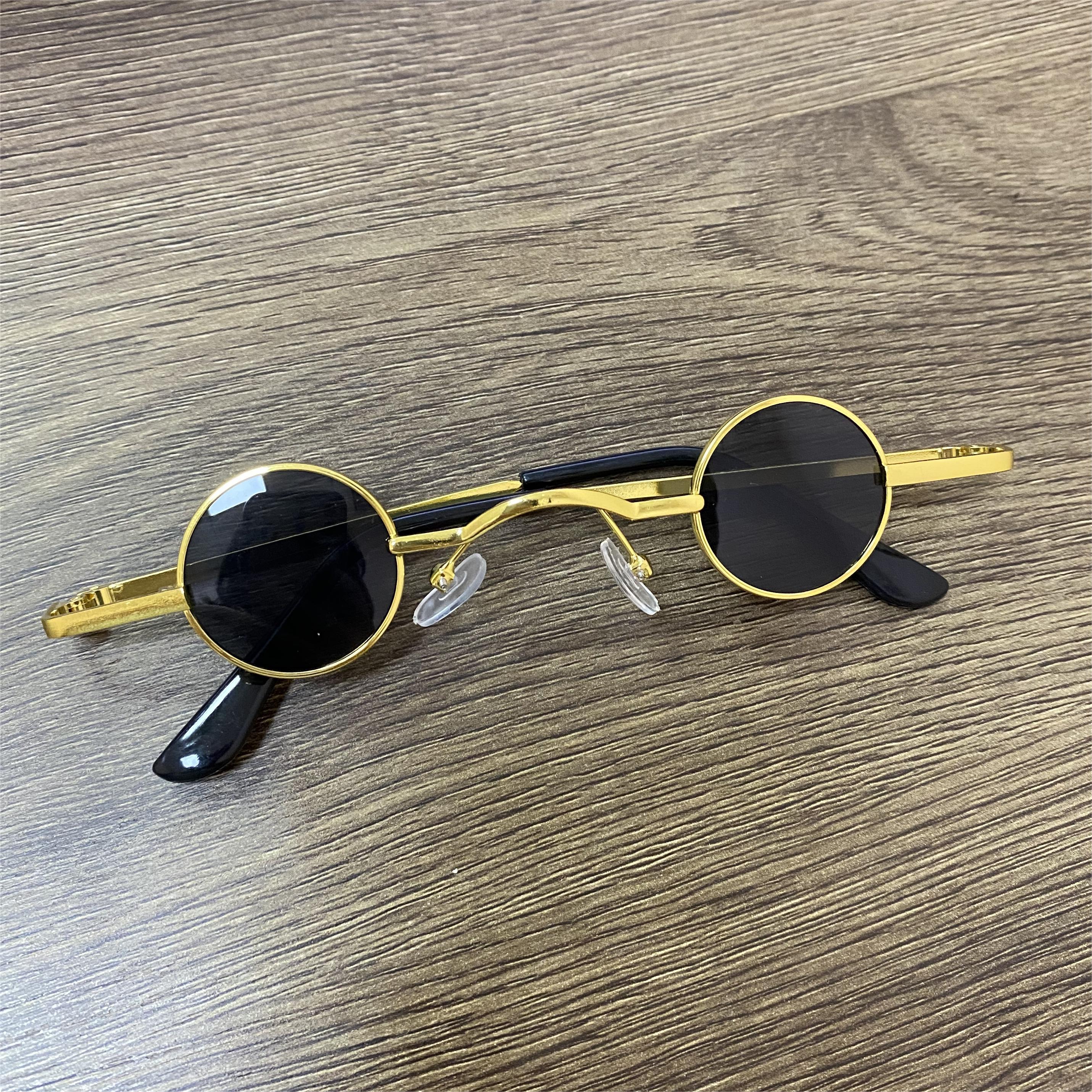 Round Metal Frame Sunglasses Y2K Tinted Lens Glasses