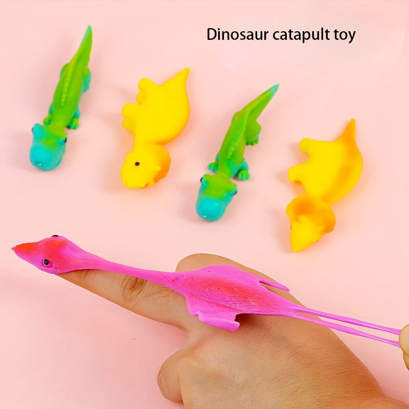 10PCS Ejection Dinosaur Finger Soft Slingshot Toy