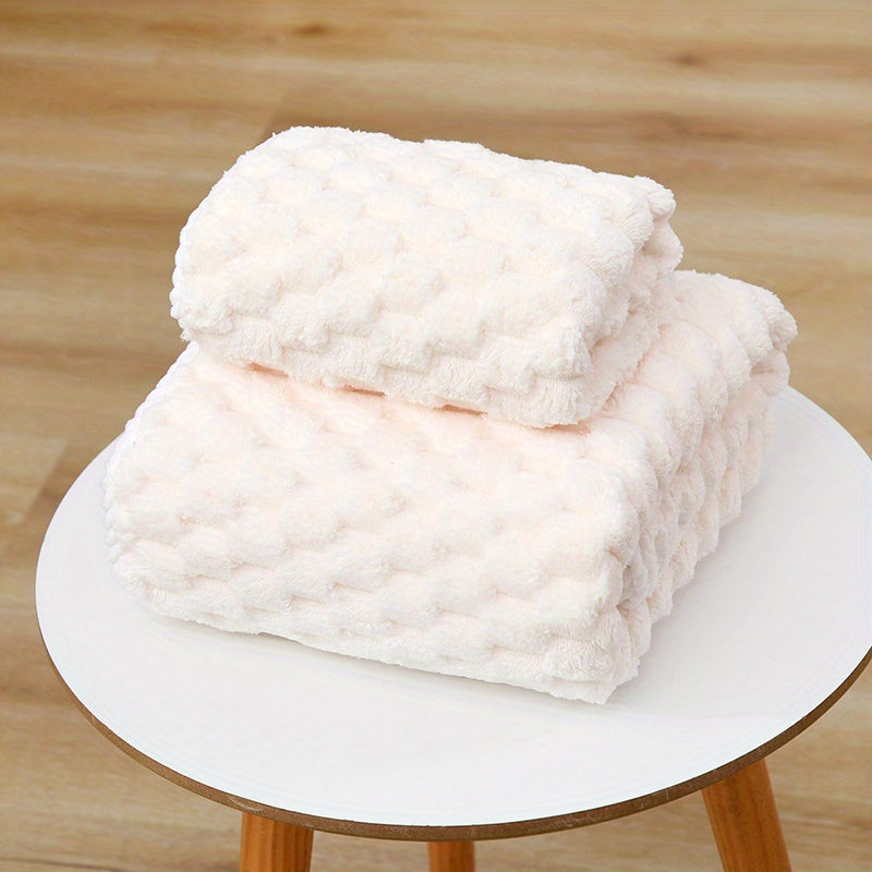 2pcs Soft Towel Set Strong Absorbent Bathroom Towels 1 Bath & 1 Hand Towel