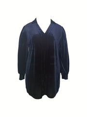 Dress Women's Velvet Long Sleeve V Neck Dress