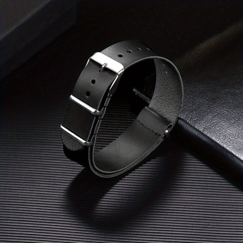 Ultra Thin PU Leather Bracelet Watchband with Stainless Steel Buckle
