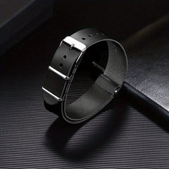 Ultra Thin PU Leather Bracelet Watchband with Stainless Steel Buckle