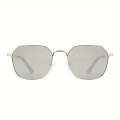 OUWEN Polarized Hexagon Square Sunglasses For Men Small Geometric Polygon