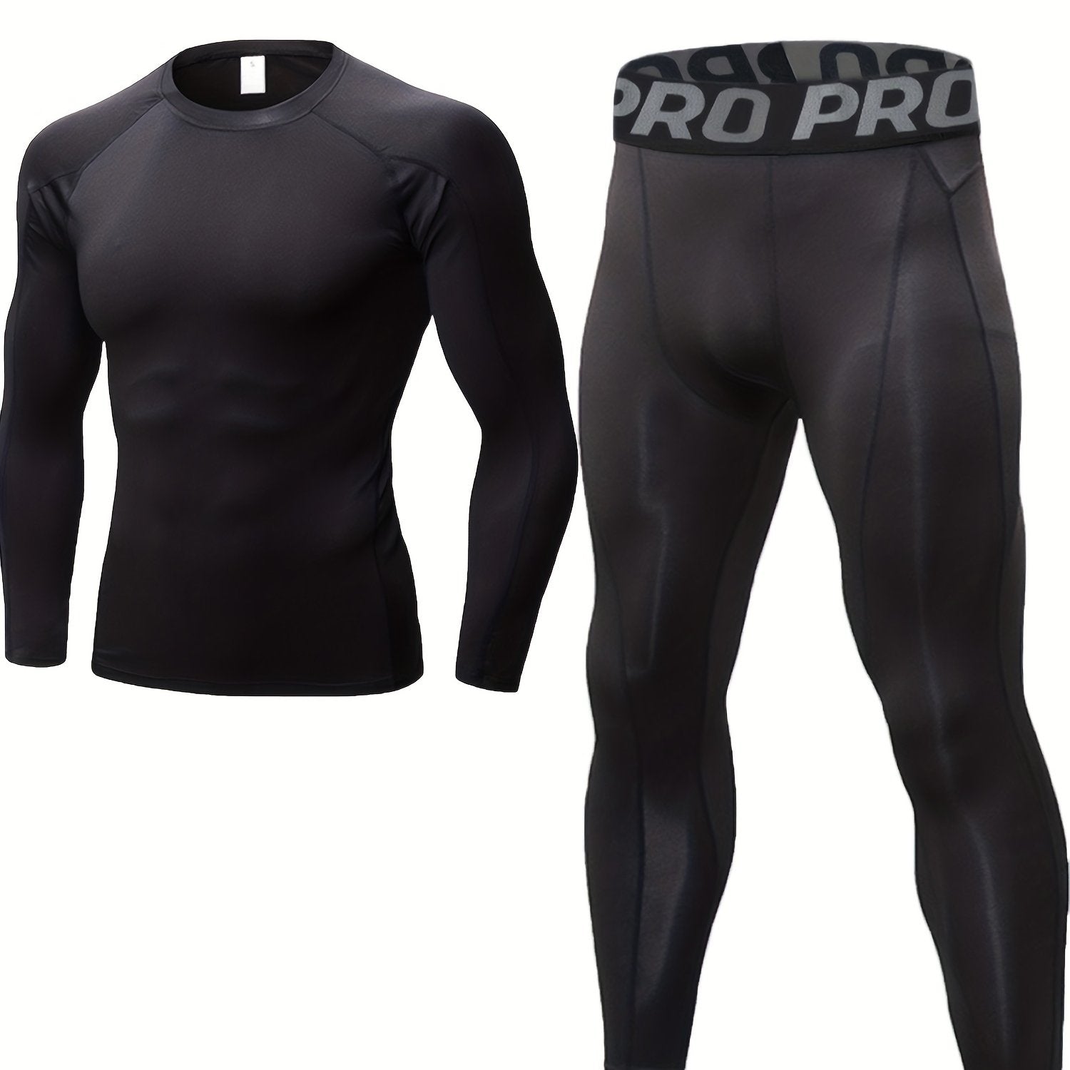 Men's Quick Dry Athletic Tracksuit Long Sleeve Jersey Stretch Leggings