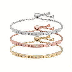 Adjustable Roman Numerals Bracelet for Women Girls